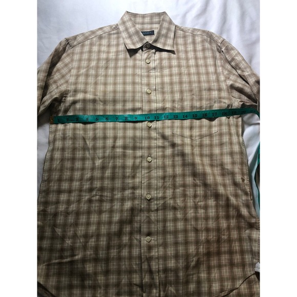 CANALI Sportswear Shirt Men Size Small White Plaid Check Button Front - Picture 4 of 7